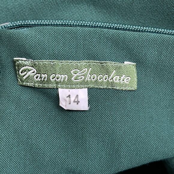 Pan con Chocolate Girls Tunic Top Size 14 Green Long Sleeve Dragon Print Spain - Picture 8 of 9